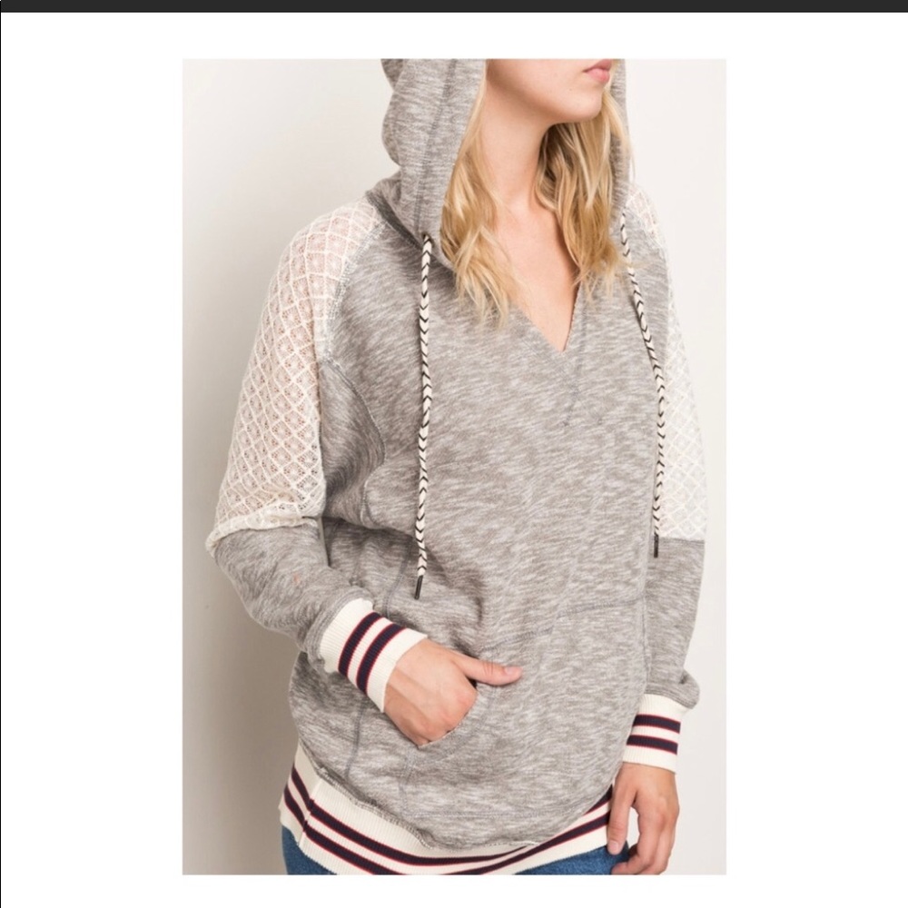 MYSTREE DOLMAN SLEEVE HOODED PULLOVER SWEATER.